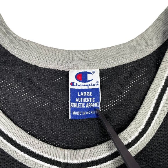 Rare VTG Champion NBA San Antonio Spurs Autographed Mario Elie Basketball Jersey - Picture 8 of 10